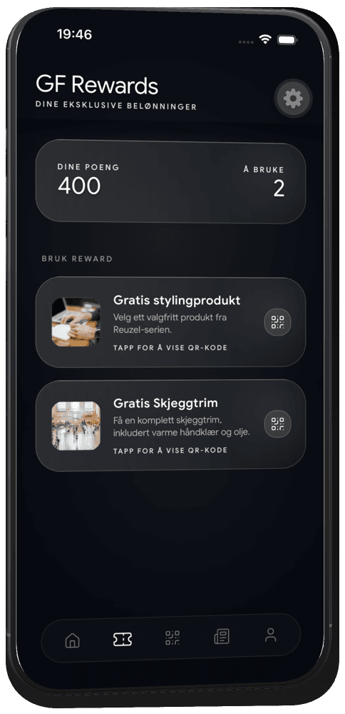 GF Rewards i Gulset Fades-appen